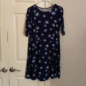 Navy Floral Shift Dress
